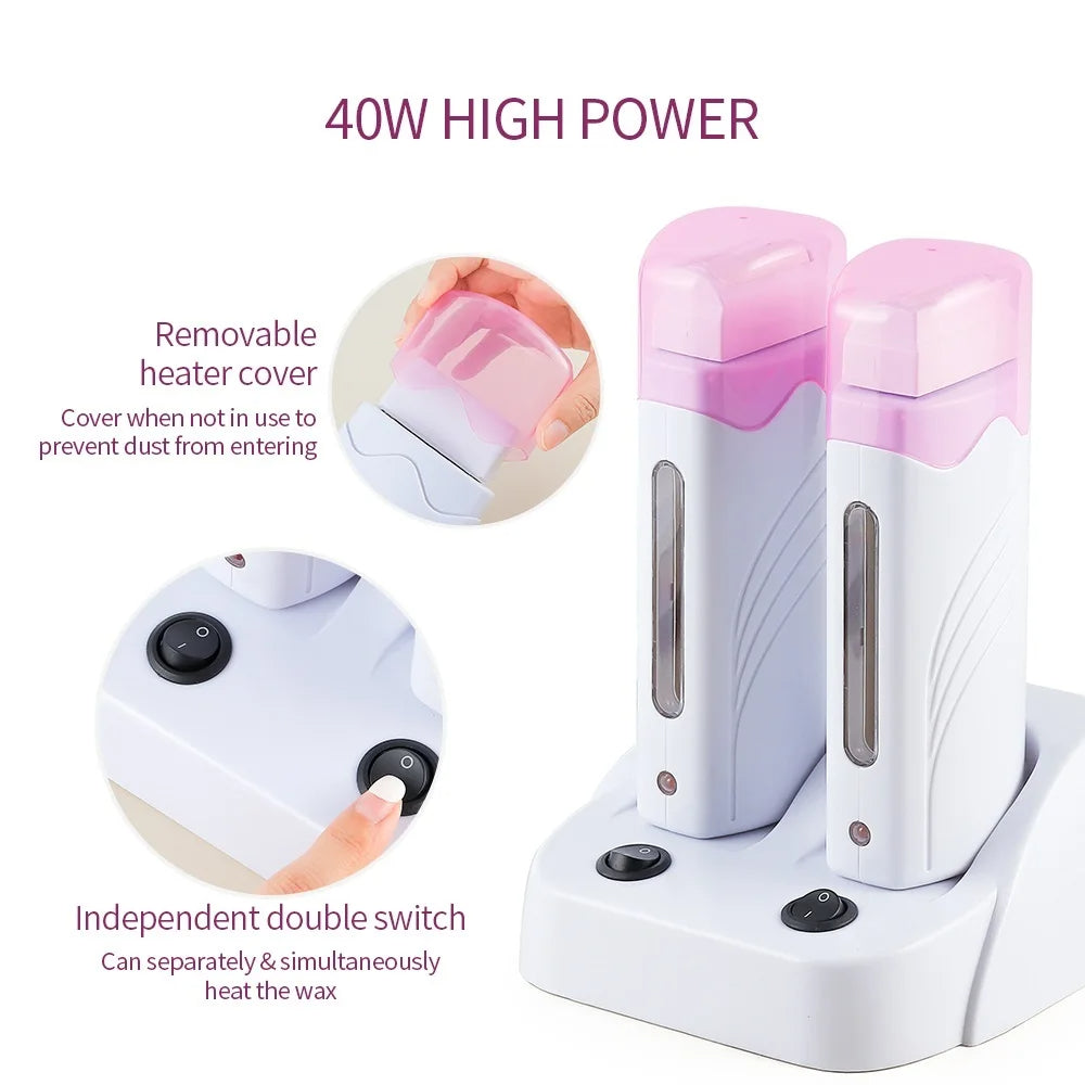 Electric Double Rolling Depilatory Waxing Machine